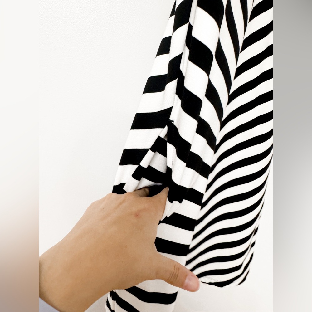 Peach Work Gym Play Kameo Striped Sleeveless Midi Dress Black and‎ White Medium - Picture 5 of 7